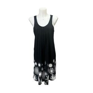 LASCANA Women's‎ Sleeveless Printed Sundress Pleated Front Size 4 Floral Hem
